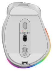 Genius Ergo 9000S Pro Silver/ dvojni Bluetooth + 2,4 GHz/ 2400 dpi/ brezžično/ 6 gumbov/ polnjenje/ RGB/ srebrno