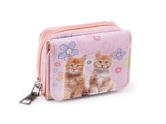 Mini denarnica za otroke 7x8,5 cm - roza mačka