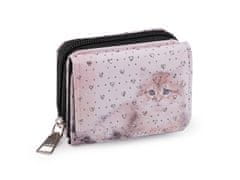 Mini denarnica za otroke 7x8,5 cm - pudrasta mačka