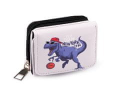 Mini denarnica za otroke 7x8,5 cm - vijolična kreda dinozaver