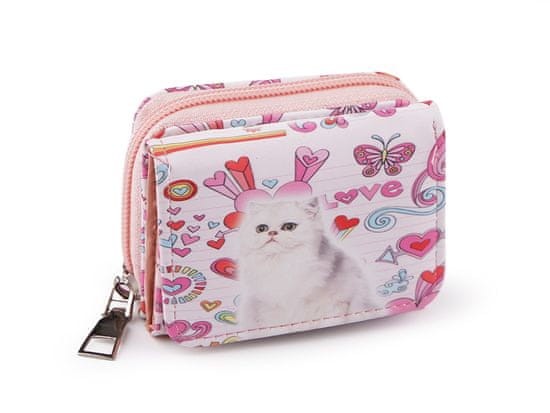Mini denarnica za otroke 7x8,5 cm - bela mačka