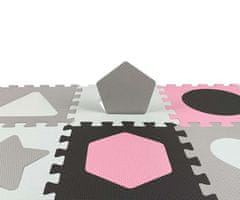 MILLY MALLY Penasta podloga za sestavljanke Jolly 3x3 Shapes Pink Grey