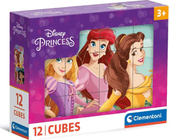 Clementoni Disneyjeve princese s slikovnimi kockami, 12 kock