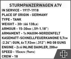 Cobi 3094 Sturmpanzerwagen A7V iz velike vojne, 1:72, 119 k