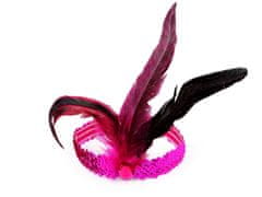 Karnevalski naglavni trak z bleščicami in perjem retro - vijolična in rožnata barva.