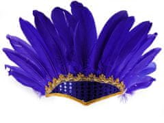 Karnevalski naglavni trak s perjem - kobaltno modra