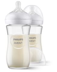 Philips Avent Natural Response steklena steklenička 240 ml, 1m+, 2 kosa