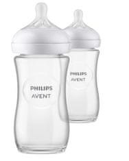 Philips Avent Natural Response steklena steklenička 240 ml, 1m+, 2 kosa