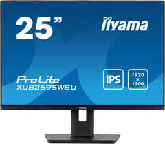 iiyama iiyama ProLite monitor XUB2595WSU-B5, 25", IPS, nastavljiva višina in vrtljiva funkcija, 1920 x 1200, HDMI, DisplayPort, USB Hub, FreeSync