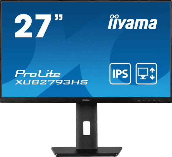 iiyama Monitor ProLite XUB2793HS-B6 27", črn, nastavljiv po višini, plošča IPS, 3-stranska oblika brez robov, HDMI, DisplayPort