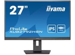 iiyama ProLite Monitor XUB2792HSN-B5 27", črn, nastavljiv po višini, plošča IPS, povezava USB-C