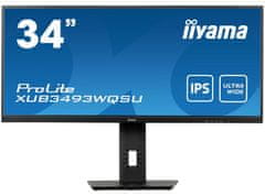 iiyama iiyama ProLite monitor XUB3493WQSU-B5 34" IPS ultra širok zaslon s HDMI in nastavitvijo višine (XUB3493WQSU-B5)