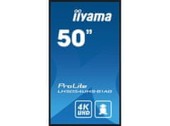 iiyama iiyama ProLite monitor LH5054UHS-B1AG 50" Digital Signage, VA panel, Slim Bezel, Anti-Glare, 4K UHD, 24/7, Landscape/Portrait, z režo Intel SDM