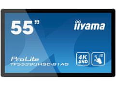 iiyama iiyama Prolite monitor TF5539UHSC-B1AG 55" črn, IPS, proti bleščanju, 4K, projektiven kapacitivni 15pt na dotik, 24/7, ležeče/pokončno/s licem navzgor, odprt okvir