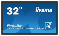 iiyama Monitor na dotik Prolite TF3239MSC-B1AG 32" črn, AMVA, proti bleščanju, polna visoka ločljivost, projektivni kapacitivni 12 točk na dotik, 24/7, ležeče/pokončno/s licem navzgor, odprt okvir