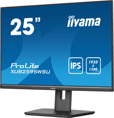 iiyama iiyama ProLite monitor XUB2595WSU-B5, 25", IPS, nastavljiva višina in vrtljiva funkcija, 1920 x 1200, HDMI, DisplayPort, USB Hub, FreeSync