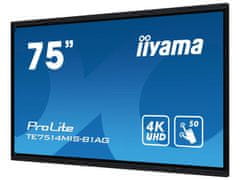 iiyama ProLite monitor TE7514MIS-B1AG 75", 4k UHD, infrardeči 50pt na dotik, premaz proti bleščanju, VA, HDMI, funkcije Note, Browser & Cloud Drive, iiWare 11