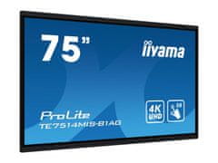 iiyama ProLite monitor TE7514MIS-B1AG 75", 4k UHD, infrardeči 50pt na dotik, premaz proti bleščanju, VA, HDMI, funkcije Note, Browser & Cloud Drive, iiWare 11