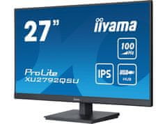 iiyama iiyama ProLite monitor XU2792QSU-B6 27" IPS, 2560x1440, 100Hz, FreeSync, Ultra Slim Bezel, črna, HDMI, Display Port, USB Hub