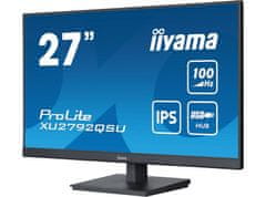 iiyama ProLite monitor XU2792QSU-B6 27" IPS, 2560x1440, 100Hz, FreeSync, Ultra Slim Bezel, črna, HDMI, Display Port, USB Hub