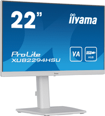 iiyama Iiiyama ProLite monitor XUB2294HSU-W2 22" 3-stranski brez robov, nastavljiv po višini, bel, plošča VA, HDMI