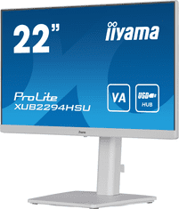 iiyama Iiiyama ProLite monitor XUB2294HSU-W2 22" 3-stranski brez robov, nastavljiv po višini, bel, plošča VA, HDMI