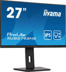 iiyama Monitor iiyama ProLite XUB2793HS-B6 27", črn, nastavljiv po višini, plošča IPS, 3-stranska oblika brez robov, HDMI, DisplayPort