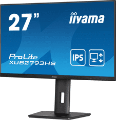 iiyama Monitor iiyama ProLite XUB2793HS-B6 27", črn, nastavljiv po višini, plošča IPS, 3-stranska oblika brez robov, HDMI, DisplayPort