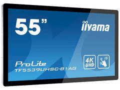 iiyama iiyama Prolite monitor TF5539UHSC-B1AG 55" črn, IPS, proti bleščanju, 4K, projektiven kapacitivni 15pt na dotik, 24/7, ležeče/pokončno/s licem navzgor, odprt okvir