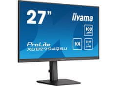 iiyama iiyama ProLite XUB2794QSU-B6, 27" ločljivost WQHD, nastavljiva po višini, Ultra Slim, VA, HDMI, DP, frekvenca osveževanja 100 Hz