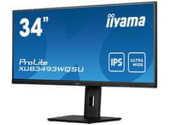 iiyama iiyama ProLite monitor XUB3493WQSU-B5 34" IPS ultra širok zaslon s HDMI in nastavitvijo višine (XUB3493WQSU-B5)