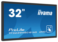 iiyama Monitor na dotik Prolite TF3239MSC-B1AG 32" črn, AMVA, proti bleščanju, polna visoka ločljivost, projektivni kapacitivni 12 točk na dotik, 24/7, ležeče/pokončno/s licem navzgor, odprt okvir