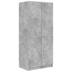 Vidaxl Garderobna omara betonsko siva 80x52x180 cm iverna plošča