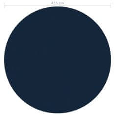 Vidaxl Plavajoča PE solarna folija za bazen 455 cm črna in modra