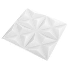 Vidaxl 3D stenski paneli 48 kosov 50x50 cm origami beli 12 m²