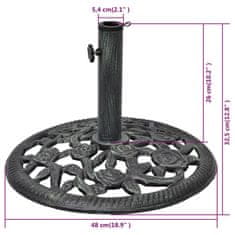 Vidaxl Stojalo za senčnik lito železo 12 kg 48 cm