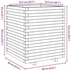 Vidaxl Vrtno cvetlično korito voščeno 60x60x72,5 cm trdna borovina