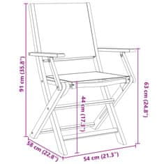 Vidaxl Zložljivi vrtni stoli 8 kosov kremno belo blago in trden les