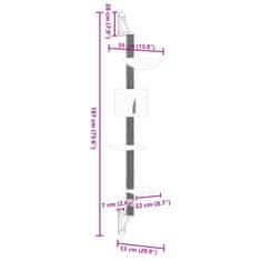 Vidaxl Stensko mačje drevo s praskalnikom temno sivo 187 cm