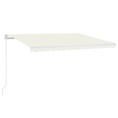 Vidaxl Ročno zložljiva tenda z LED lučmi 450x350 cm krem