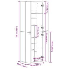 Vidaxl Visoka omara dimljen hrast 60x35x180 cm inženirski les