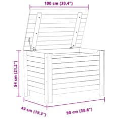 Vidaxl Škatla za shranjevanje s pokrovom RANA bela 100x49x54 cm