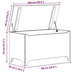 Vidaxl Škatla za shranjevanje s pokrovom RANA bela 100x49x54 cm