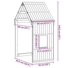 Vidaxl Streha za otroško posteljo bela 60x89x134,5 cm trdna borovina