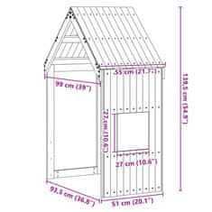 Vidaxl Streha za otroško posteljo voščeno rjava 55x99x139,5cm borovina