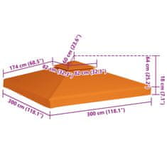 Vidaxl Nadomestna streha za paviljon 310 g/m² oranžna 3x3 m