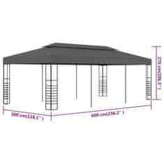 Vidaxl Paviljon šotor 3x6 m antraciten