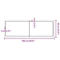 Vidaxl Kopalniški pult temno rjav 180x60x(2-4) cm obdelan trden les