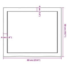 Vidaxl Stenska polica temno rjava 60x50x(2-6) cm trdna hrastovina