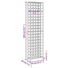 Vidaxl Vinsko stojalo za 95 steklenic črno 54x18x200 cm kovano železo